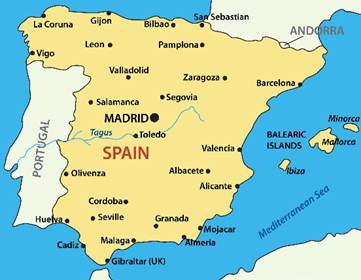 Map of Spain - Guide of the World